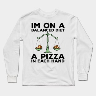 Funny Diet Pizza Meme Weightloss Gym Workout Fitness Gift Long Sleeve T-Shirt